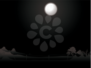 Royalty Free Clipart Image of a Dark Night