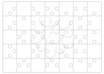 Royalty Free Clipart Image of a Black and White Jigsaw Puzzle