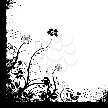 Royalty Free Clipart Image of a Background With a Floral Frame