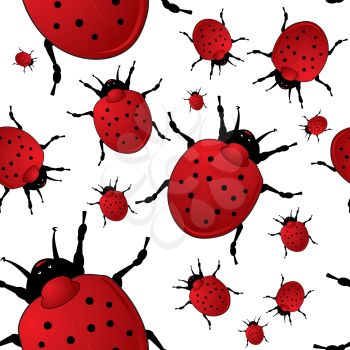 Royalty Free Clipart Image of a Ladybug Pattern