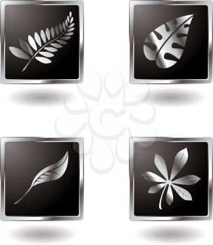 Royalty Free Clipart Image of Leaf Buttons