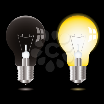 Royalty Free Clipart Image of Two Light Bulbs