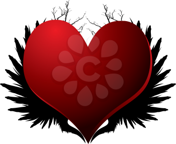 Royalty Free Clipart Image of a Heart With Wings
