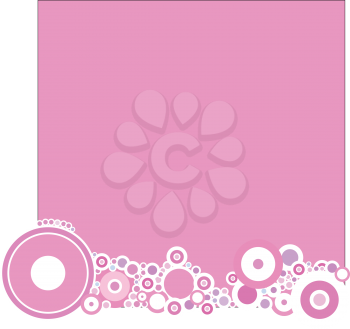 Royalty Free Clipart Image of a Pink Background With Orbs