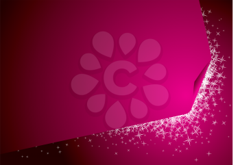 Royalty Free Clipart Image of a Magenta Background With Stars