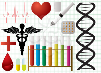 Royalty Free Clipart Image of Medical Objects