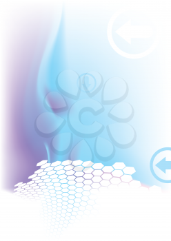Royalty Free Clipart Image of Flowing Design With Dots at the Bottom