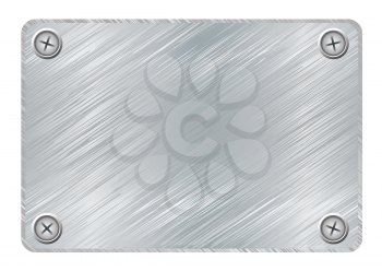 Royalty Free Clipart Image of a Metal Plaque With Screws