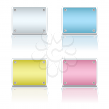 Royalty Free Clipart Image of Set of Four Pastel Signs