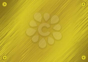 Royalty Free Clipart Image of a Gold Screw Plate