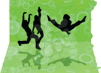 Royalty Free Clipart Image of Dancers on Green