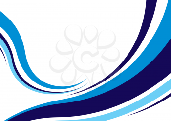 Royalty Free Clipart Image of Blue Flowing Lines on White