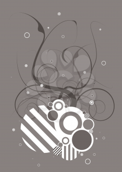 Royalty Free Clipart Image of a Gray Background With a Design in the Centre