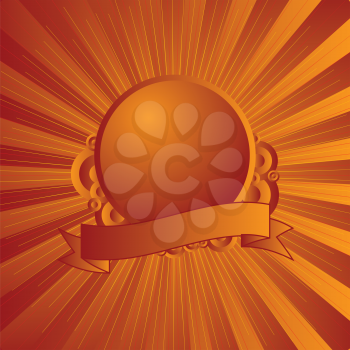 Royalty Free Clipart Image of a Shield on Orange