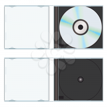 Royalty Free Clipart Image of One Empty and One Full CD Case
