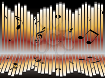 Royalty Free Clipart Image of a Music Chart With Notes