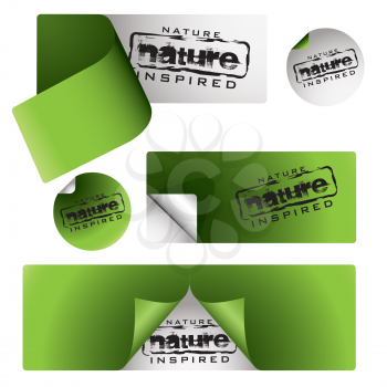 Royalty Free Clipart Image of Nature Inspired Labels