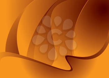 Royalty Free Clipart Image of a Wavy Orange Background