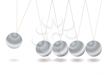 Royalty Free Clipart Image of Silver Balls on Threads