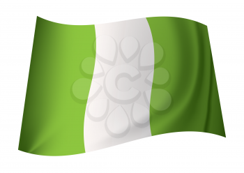 Royalty Free Clipart Image of a Green and White Nigeria Flag