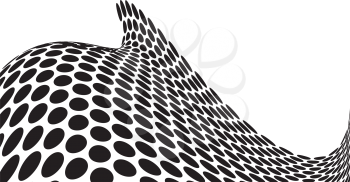 Royalty Free Clipart Image of a Black and White Wavy Background