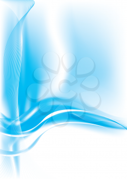 Royalty Free Clipart Image of a Blue Background With Flowing Lines