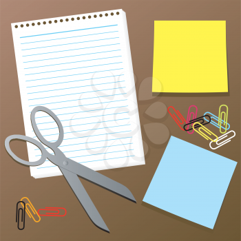 Royalty Free Clipart Image of a Collection of Office Supplies