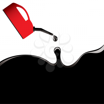 Royalty Free Clipart Image of a Red Oil Can With Oil