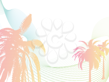 Royalty Free Clipart Image of Pale Palm Trees
