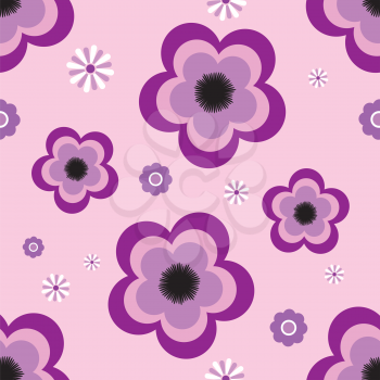 Royalty Free Clipart Image of a Retro Floral Paper