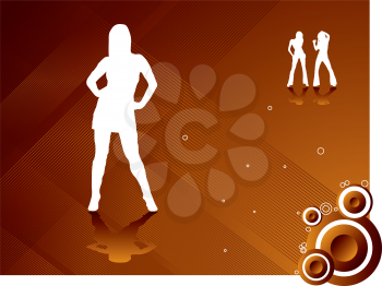 Royalty Free Clipart Image of Three White Female Silhouettes