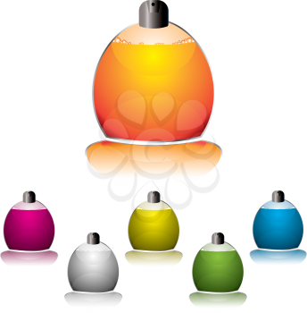 Royalty Free Clipart Image of a Perfume Collection