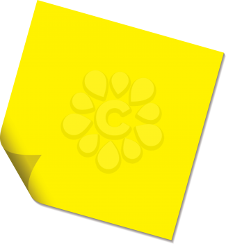 Royalty Free Clipart Image of a Flipped Sticky Note