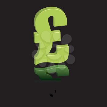 Royalty Free Clipart Image of a Green Pound Sing