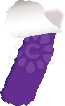 Royalty Free Clipart Image of a Torn White Paper With Purple Behind It