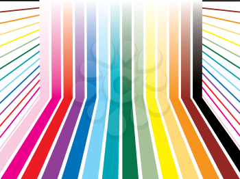 Royalty Free Clipart Image of a Rainbow Room