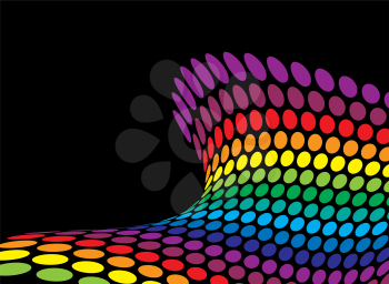 Royalty Free Clipart Image of a Dotted Rainbow Swell