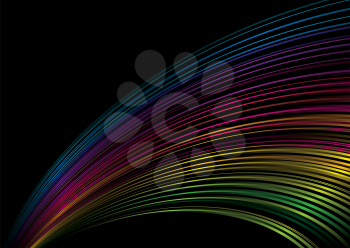 Royalty Free Clipart Image of a Flowing Rainbow