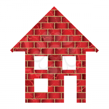 Royalty Free Clipart Image of a Red Brick House