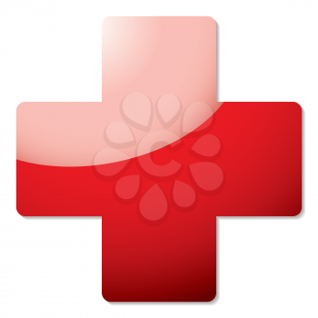 Royalty Free Clipart Image of a Red Cross