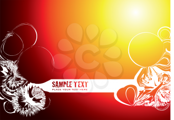 Royalty Free Clipart Image of a Glowing Background With Flourishes and Space for Text