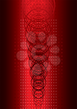 Royalty Free Clipart Image of a Red Background With Spirals Up