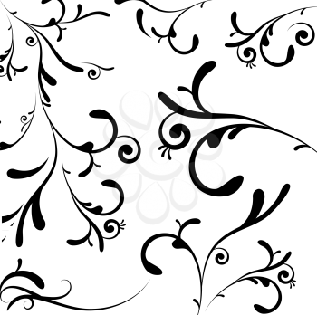 Royalty Free Clipart Image of a Background With Black Vines