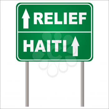 Royalty Free Clipart Image of a Relief Haiti Sign