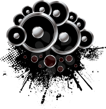 Royalty Free Clipart Image of a Grunge Speaker