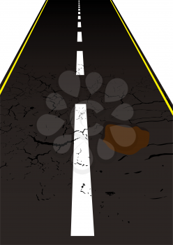 Royalty Free Clipart Image of a Pothole on a Road