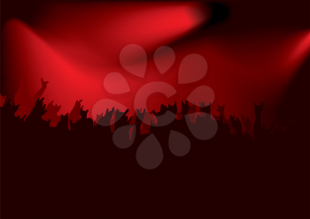 Royalty Free Clipart Image of a Rock Concert Crowd