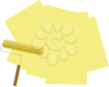 Royalty Free Clipart Image of a Yellow Paint Roller