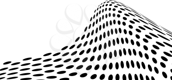 Royalty Free Clipart Image of a Dotted Wave on White