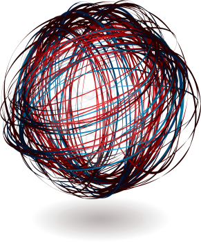 Royalty Free Clipart Image of a Scribble Ball